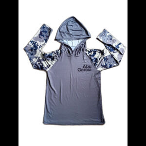 Abu Garcia Gray Camo Sleeve Lightweight Hoodie Size Small